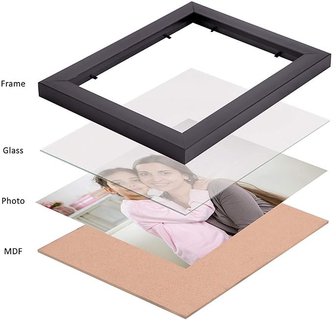 Stuthi Arts Wood MDF Photo Frame With Glass (Black,9 Photos) Wall Mount, Rectangular, 5 x 7 inches (3 pieces), 4 x 6 inches(6 pieces) - Image 4